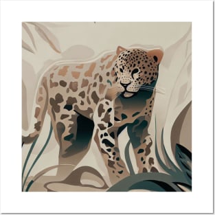 Leopard relaxes in the jungle Posters and Art